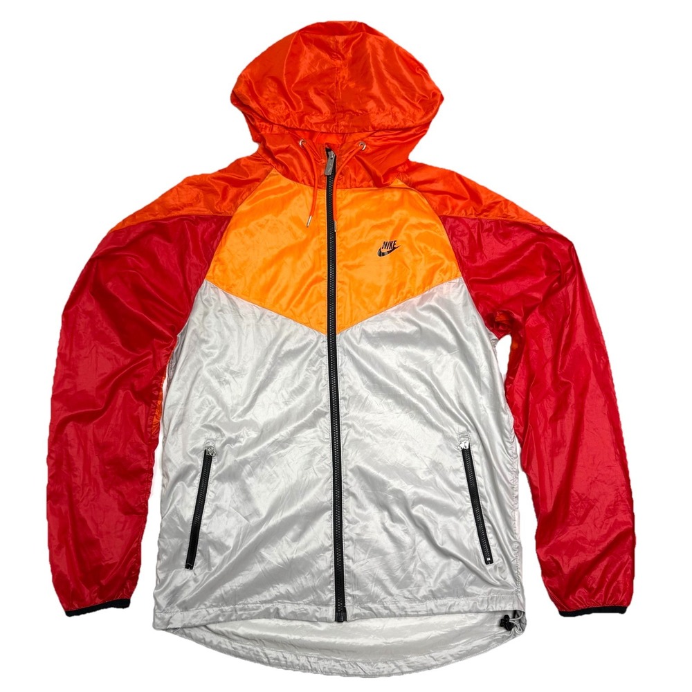 Nike Men's Sportswear Windrunner Full-Zip Hoodie Jacket Windbreaker Red/Orange S